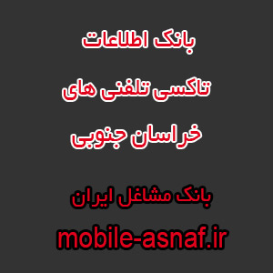 اطلاعات تاکسی تلفنی های خراسان جنوبی