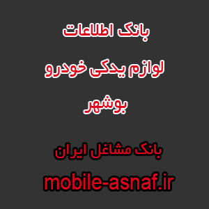 اطلاعات لوازم یدکی خودرو بوشهر